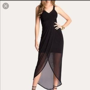 BEBE black bandage dress with mesh overlayer